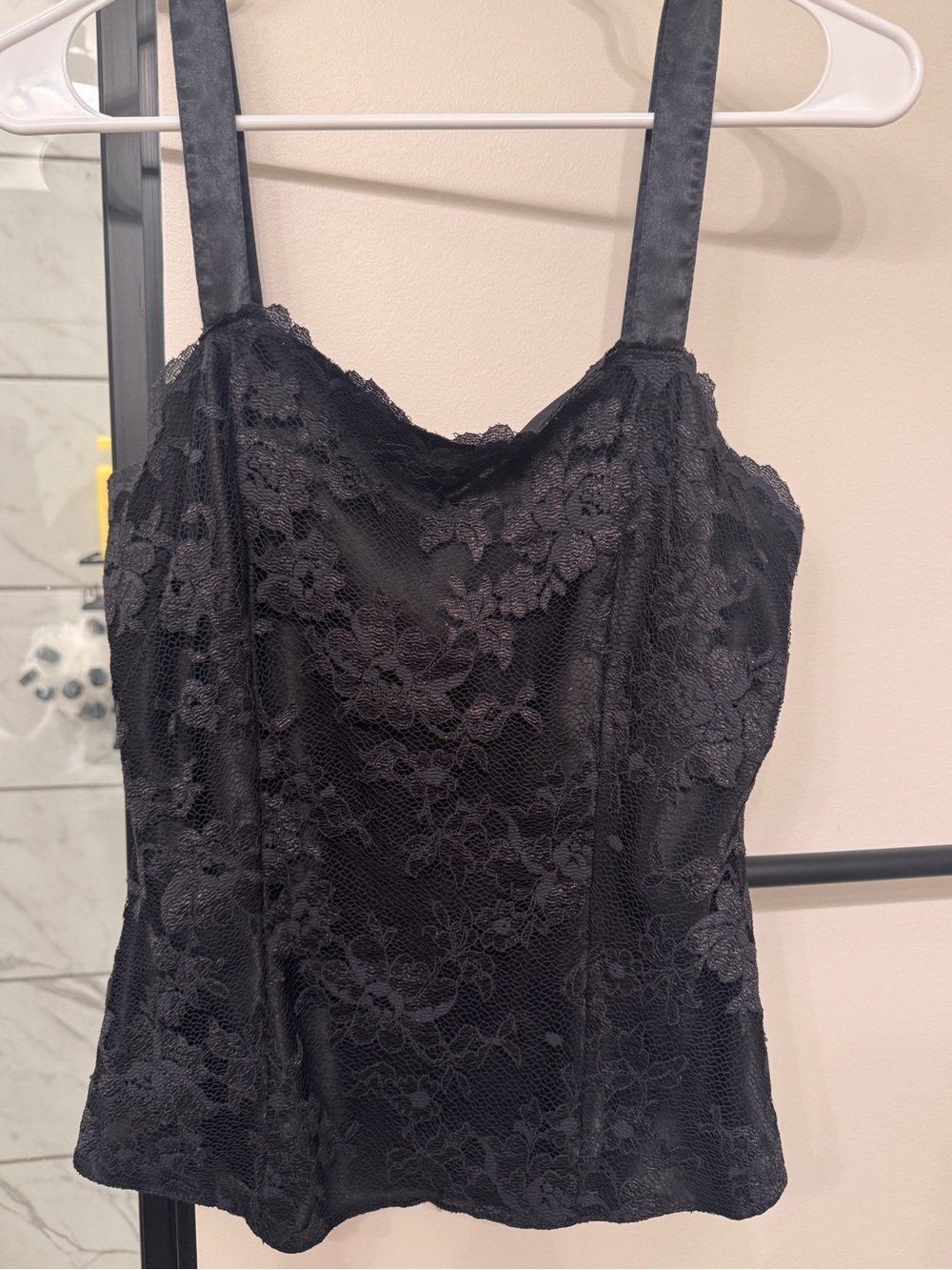 Black Floral Lace Cami Top